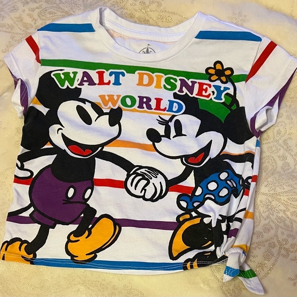 EUC Disney Parks Original Kids' Colorful Mickey & Minnie T-Shirt